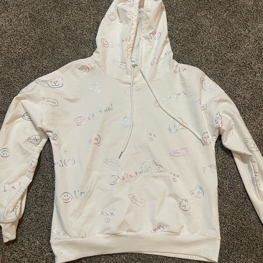 Cream Graphic Hoodie